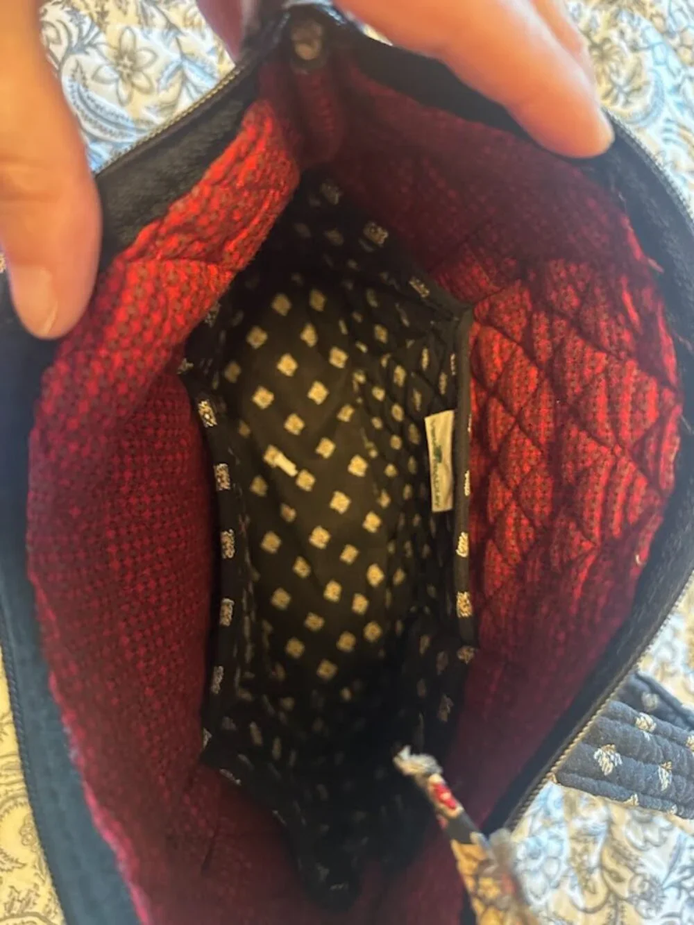 Vera Bradley Black Quilted Vintage Tote